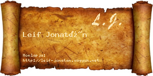 Leif Jonatán névjegykártya